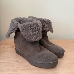 Coach Women Norell Suede/ Shearling Lined Winter Boots